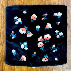 ANTHROPOLOGIE Fur Floral Pillow